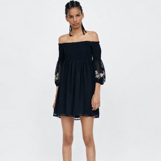 VESTIDO ZARA FLORAL BORDADO